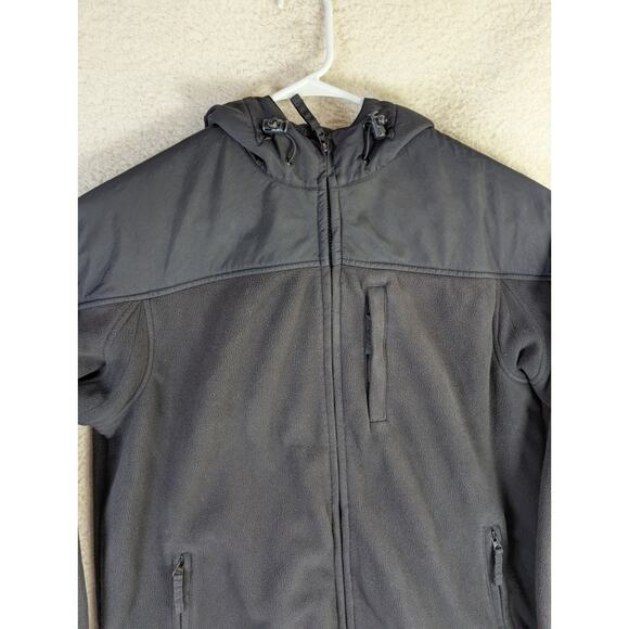 Duluth Trading Jacket Mens Large Tall LT Black Fleece Lined Zip Up Pockets Hood - Picture 7 of 16